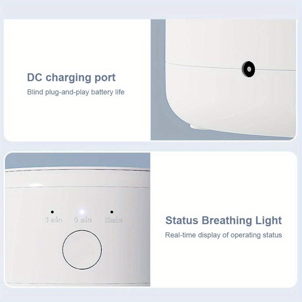 Electric Ultrasonic Cleaner Machine for Dentures Jewelry & Glasses — USB Rechargeable 3 Speeds Auto Timer 180ml Tank One-Touch Portable Dental Cleaning Device for Home & Travel