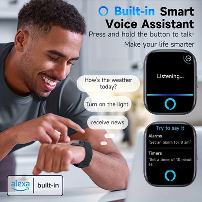 Smart Watch 1.95-Inch Touch Display with Voice Assistant, Wireless Calling and 100+ Custom Faces