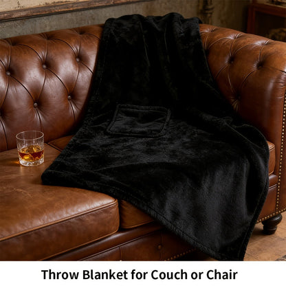Shawl-Style Wearable Blanket with Inner Pocket, 177 x 154cm Pictured Size and Three Color Options