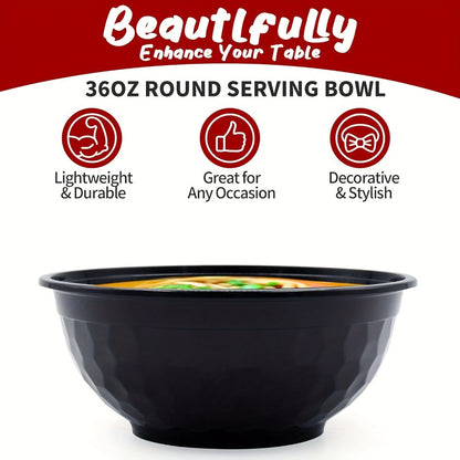 Food Storage Containers 36 oz Black Diamond Salad Bowls with Lids in 20- or 150-Set Options