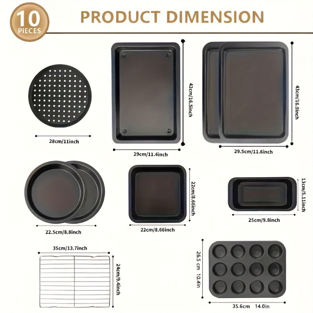 Copper or Black Bakeware Set in 5-, 6- or 10-Piece Options with Cake, Muffin and Loaf Pans