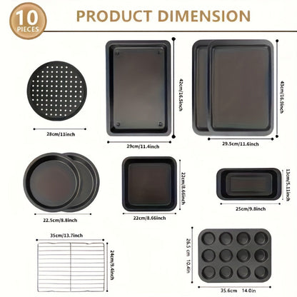Copper or Black Bakeware Set in 5-, 6- or 10-Piece Options with Cake, Muffin and Loaf Pans