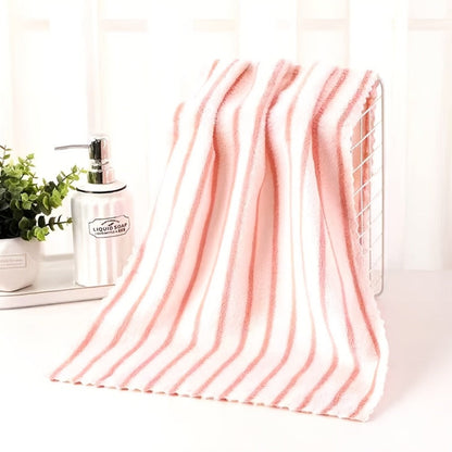 Towel Set 5-Pack 500GSM Coral Fleece Face Towels in Solid, Striped and Five-Color Options for Home and Guest Use