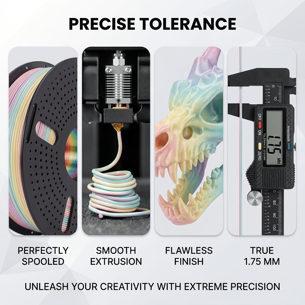 Ender 3 5 Neo PLA Filament 1.75mm 1kg 2.2LB High Gloss Low Warping – Black White Dual Tri Rainbow Multicolor Shiny Finish Smooth Extrusion for Creality & FDM 3D Printers