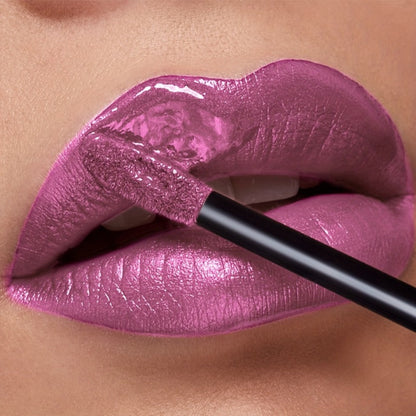 Metallic Shimmer Liquid Lip Color with 22 Numbered Shades, 7.2cm Clear Tube and Wand Applicator