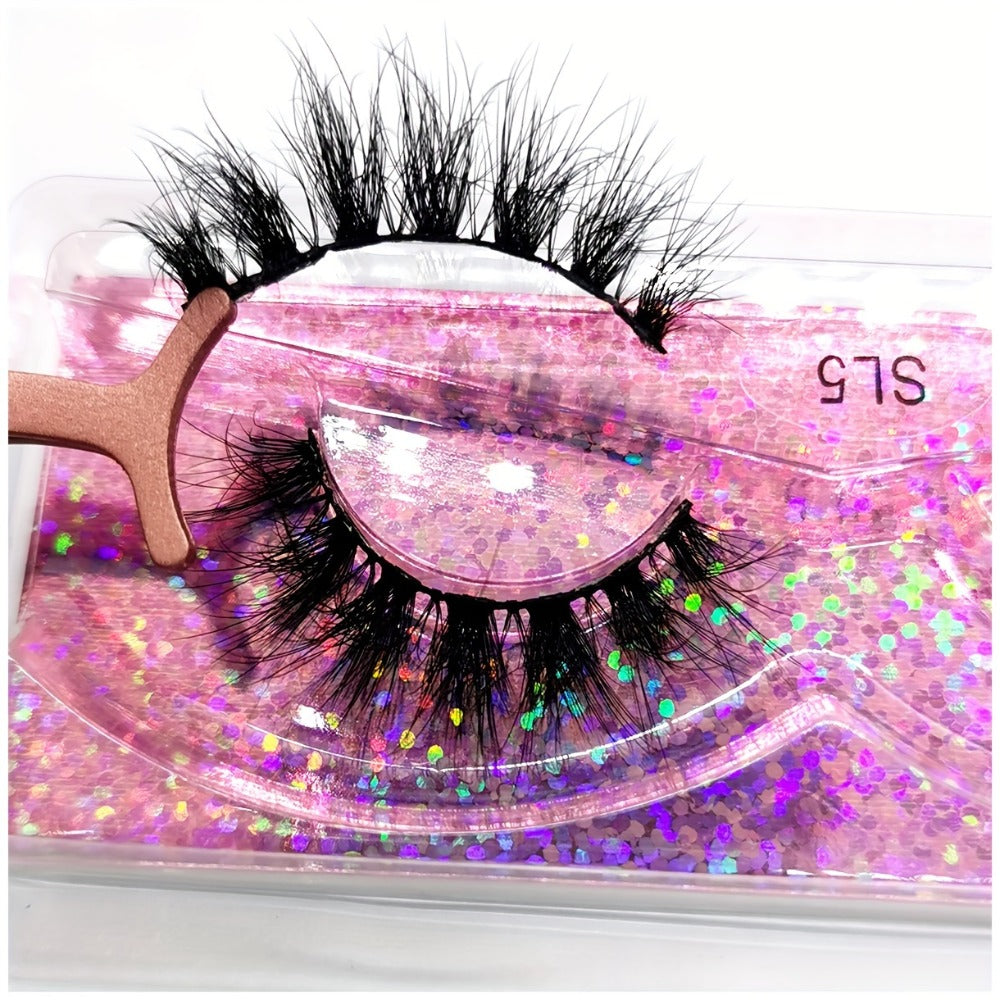 DD Curl False Eyelashes Multipack with 20 Pairs across Five Mixed Styles in Glitter-Top Round Cases