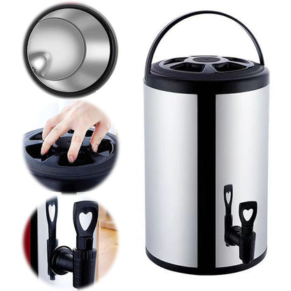 6L Insulated Beverage Dispenser with Spigot, Carry Handle, Twist Lid and Foldable Three-Leg Stand