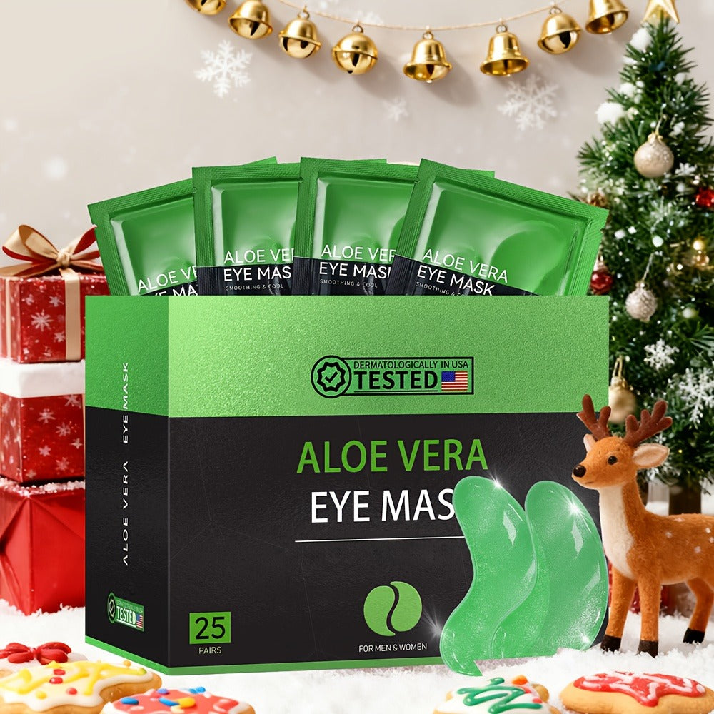 25-Pair Under-Eye Patch Set with Individually Packed Caffeine, Hyaluronic Acid or Aloe Vera Formula Options