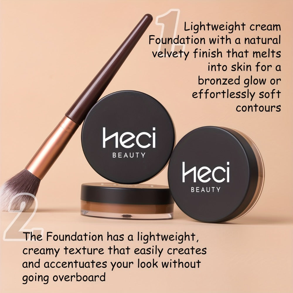 Velvet-Look Cream Foundation in 0.7 oz Round Jar with Six Shade Options from Light to Deep
