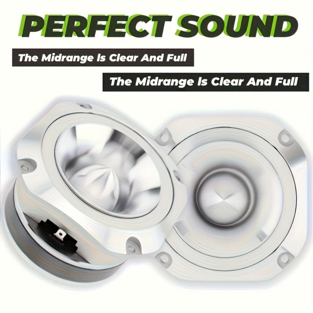 4 Inch Bullet Tweeter 600W Aluminum Frame – 6 Ohm Chrome HiFi Super Tweeter for Car Audio System, Stereo High-Frequency Speaker, Universal Automotive Fit