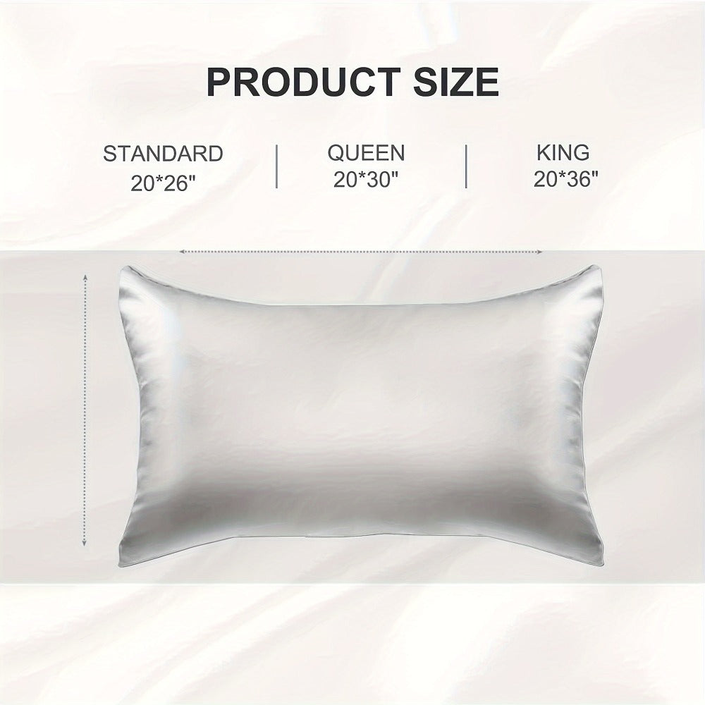 Satin-Look Zippered Pillowcase Collection in Seven Colors and Standard, Queen or King Sizes