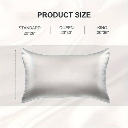 Satin-Look Zippered Pillowcase Collection in Seven Colors and Standard, Queen or King Sizes