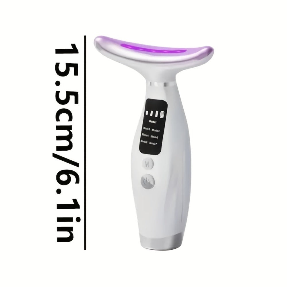 Facial Lifting Device 7-in-1 EMS Microcurrent Neck Face Massager LED Photon Therapy Skin Tightening Anti-Aging Rechargeable Beauty Tool for Women
