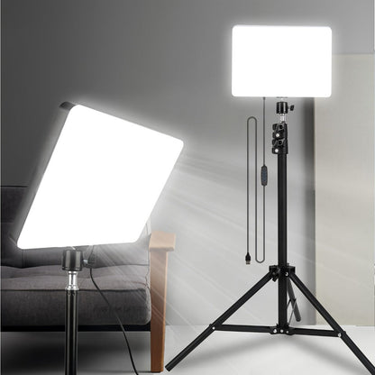Square Fill Light Kit 10 Inch with Metal Ball Head & 15 Inch Extension Rod, Adjustable Tripod, 3 Color Modes
