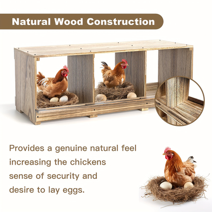 Chicken Nesting Box Wall Mount 4 Compartment Easy Egg Collection