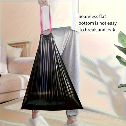 Black Trash Bags with Red Tie Handles, 100-Count Pack in Five Rolls of 20 and 45 x 50cm Size