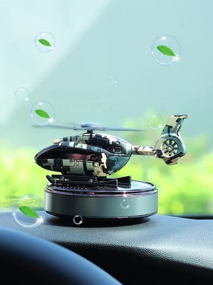 Car Air Freshener Solar Helicopter Dashboard Diffuser with Refillable Chamber and Three Color Options