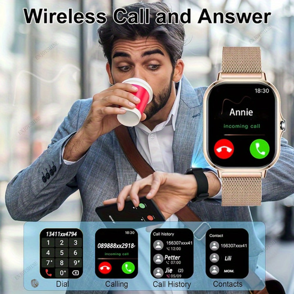 Smart Watch 1.83-Inch Full Touch Display with Bluetooth 5.0 Calling, Music Control and Four Metal Colors