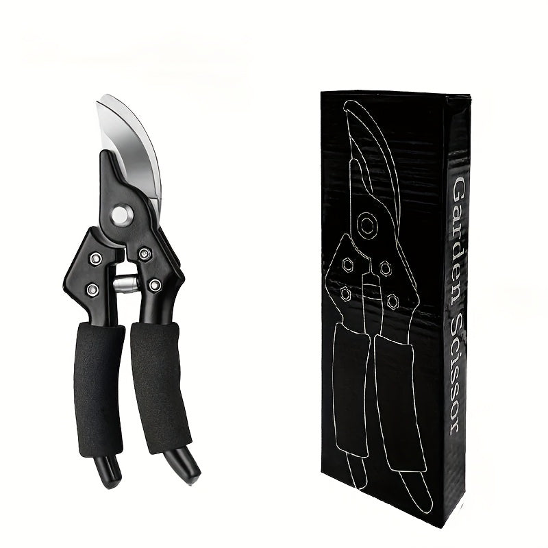 Titanium Pruning Shears 8.5 Inch T13 - Ultra-Sharp Bypass Garden Scissors, Ergonomic Black & Orange Handle, Retro Style Heavy-Duty Shears for Trimming, Landscaping & Horticulture