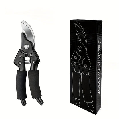 Titanium Pruning Shears 8.5 Inch T13 - Ultra-Sharp Bypass Garden Scissors, Ergonomic Black & Orange Handle, Retro Style Heavy-Duty Shears for Trimming, Landscaping & Horticulture