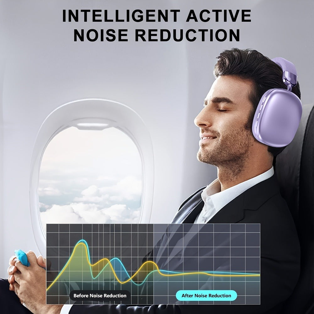 HiFi Deep Bass Noise Cancelling Wireless Earphones with Built-In HD Microphone, Stereo In-Ear Headphones for Travel Office Laptop Phone, Comfortable All-Day Fit, Gift for Men Women