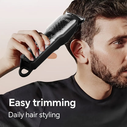 Retro Transparent Hair Clippers for Men – Electric Trimmer with LCD Display, USB Rechargeable Beard Clipper for Pompadour Fade Styles, Cordless Home Barber Tool, Red Black Blue