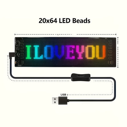 LED Matrix Panel Flexible Programmable Display - Bluetooth APP Control, USB Powered DIY LED Sign Board, Custom Text & Animation for Store Car Hotel Holiday Decoration