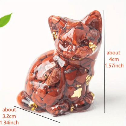Crystal Resin Standing Cat Figurines Set of 8 – Collectible Spiritual Cat Ornaments for Home Decor, DIY Jewelry, Garden Party & Holiday Gift Decoration