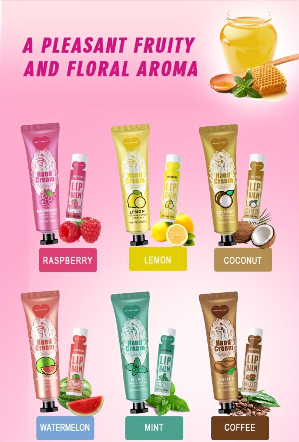 Shea Butter-Labeled Hand Cream and Lip Balm Gift Set with Vitamin E-Labeled Skin Care Formula