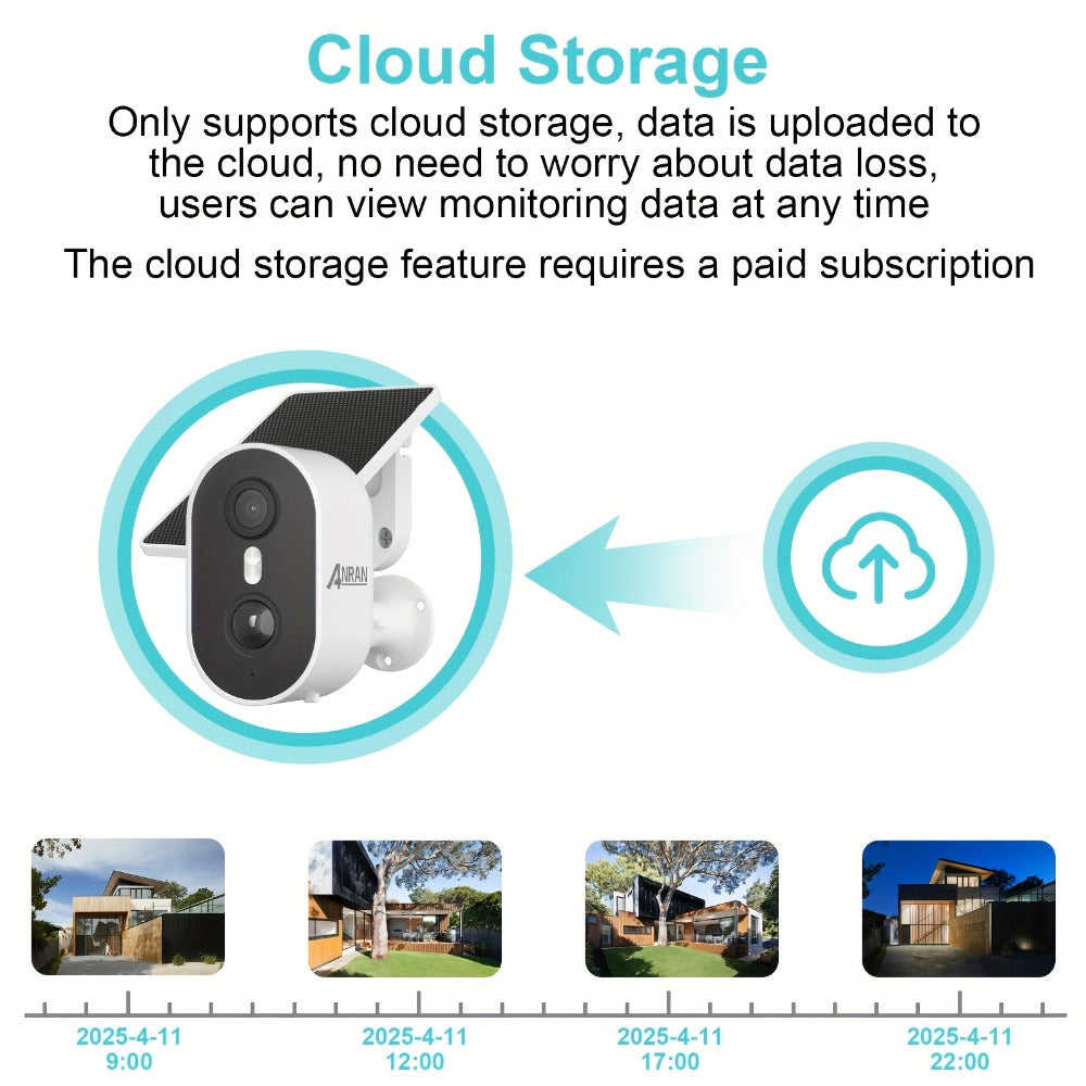 3MP Driveway Outdoor Security Camera with PIR Human Detection, AI Motion Alert, Full Color Night Vision