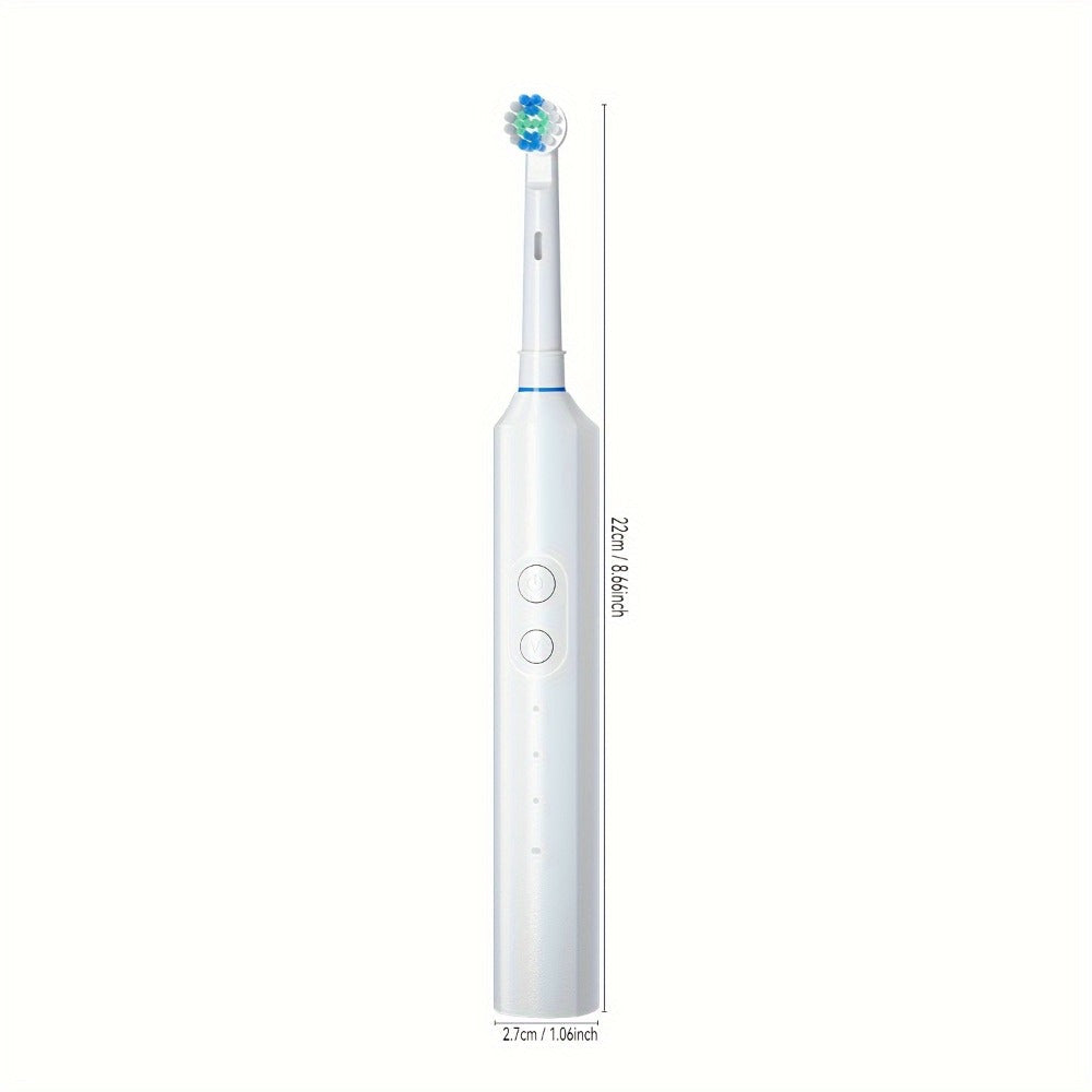 Electric Toothbrush with Three Modes, Four Round Brush Heads, 600mAh Battery, Smart Timer and IPX7 Rating