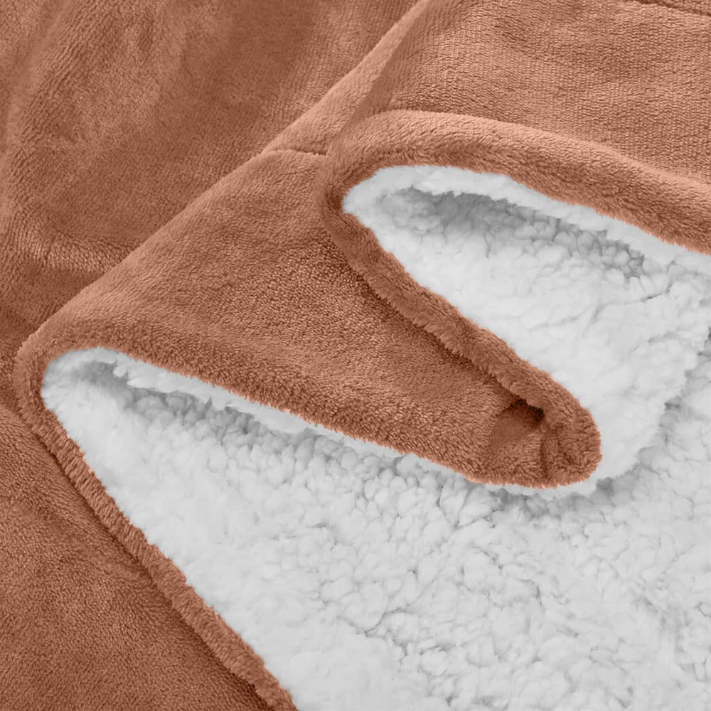 480GSM Sherpa Fleece Blanket – Double-Sided Heavy Warm Throw for Couch, Bed & Travel, Reversible All Season, 13 Colors, 3 Sizes