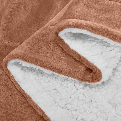 480GSM Sherpa Fleece Blanket – Double-Sided Heavy Warm Throw for Couch, Bed & Travel, Reversible All Season, 13 Colors, 3 Sizes