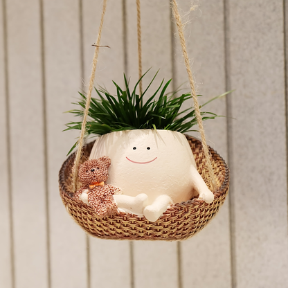 Character Planter with Musical Figure Detail in Guitar, Hanging-Bear or Purple-Ukulele Design Options