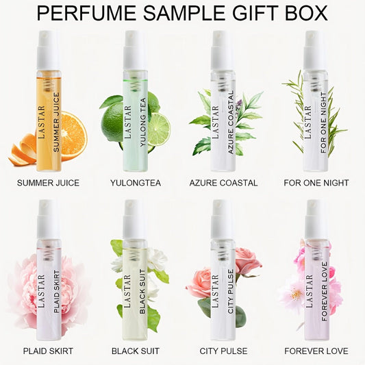 Mini Perfume Set for Women 8 Piece Gift Box Woody Floral Fruity Fragrance Sampler Kit Long Lasting TSA Compliant Travel Friendly 0.81oz Each Holiday Christmas Birthday Gift