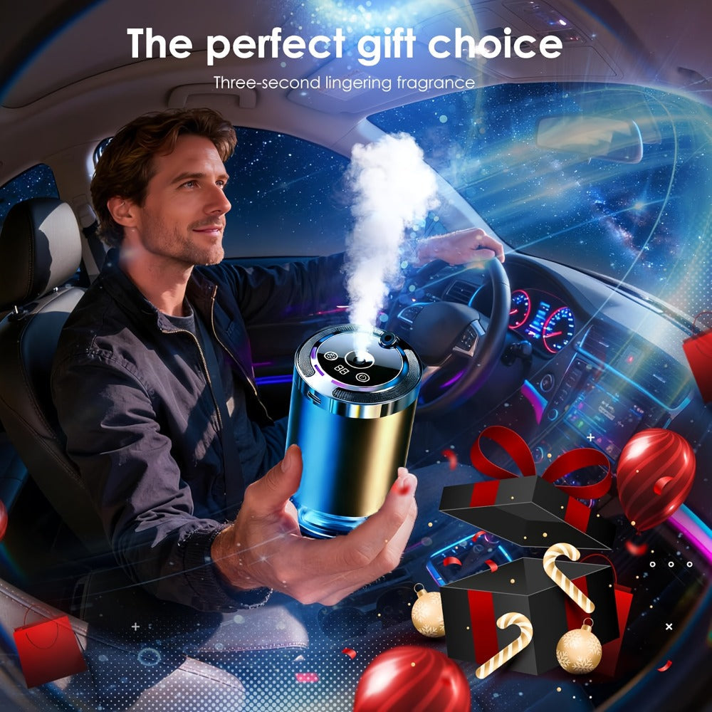 Starry Sky Car Aroma Diffuser with Ambient Light & Humidifier, USB Smart Air Freshener, 50ml Essential Oil Included