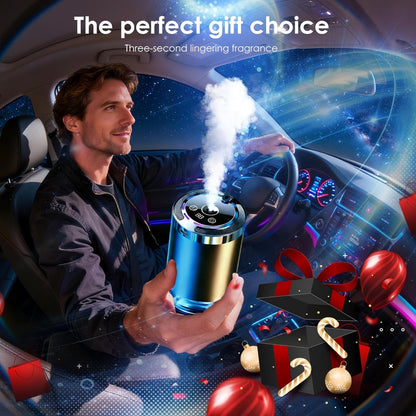 Starry Sky Car Aroma Diffuser with Ambient Light & Humidifier, USB Smart Air Freshener, 50ml Essential Oil Included