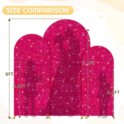 Three-Size Wedding Arch Cover Set for 4, 5 and 6-Foot Frames in Nine Metallic Sequin Color Options