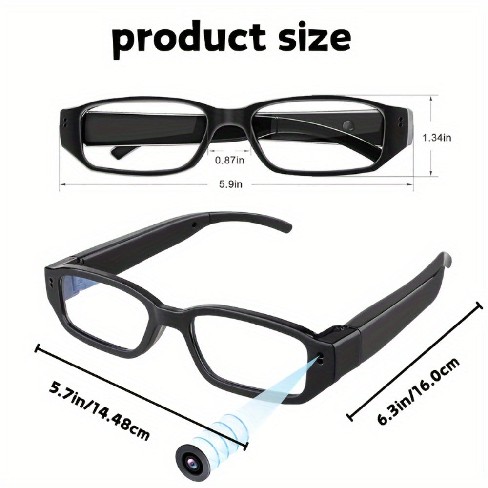 1080P HD Camera Glasses with Motion Detection – Video Recorder Camcorder Eyeglasses for Sports, Driving, Fishing & Outdoor Activities | Eye Protection Frame, USB Charging, Lightweight Durable Design