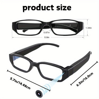 1080P HD Camera Glasses with Motion Detection – Video Recorder Camcorder Eyeglasses for Sports, Driving, Fishing & Outdoor Activities | Eye Protection Frame, USB Charging, Lightweight Durable Design
