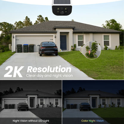 Wansview 2K Solar Outdoor Security Camera with 5000mAh Battery, WiFi and Optional SD or Cloud Storage