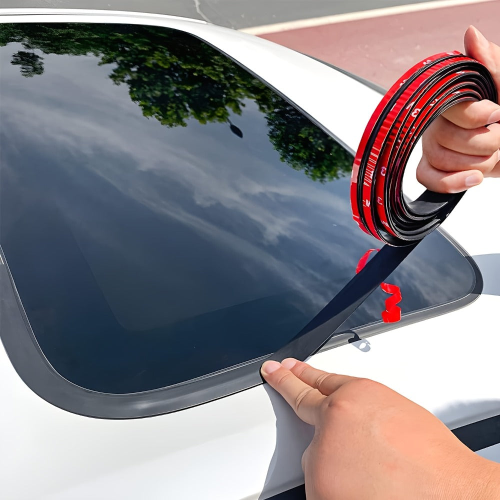 Car Rubber Seal Strip T-Shape Weatherstrip - Windshield Sunroof Door Edge Weather Stripping Trim, Universal Auto Weatherproofing Seal (3PCS 10FT)