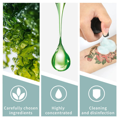 Tattoo Green Soap Cleaning Kit Neebol 8.5oz Concentrated Soap Squeeze Bottle Moisturizing Balm Cream Lint-Free Wipes Complete Skin Care Set Before After Tattooing Body Art