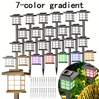 Solar Garden Lights Pathway Stakes in 6/12/24-Piece Sets with Warm, Cool or Multicolor Options