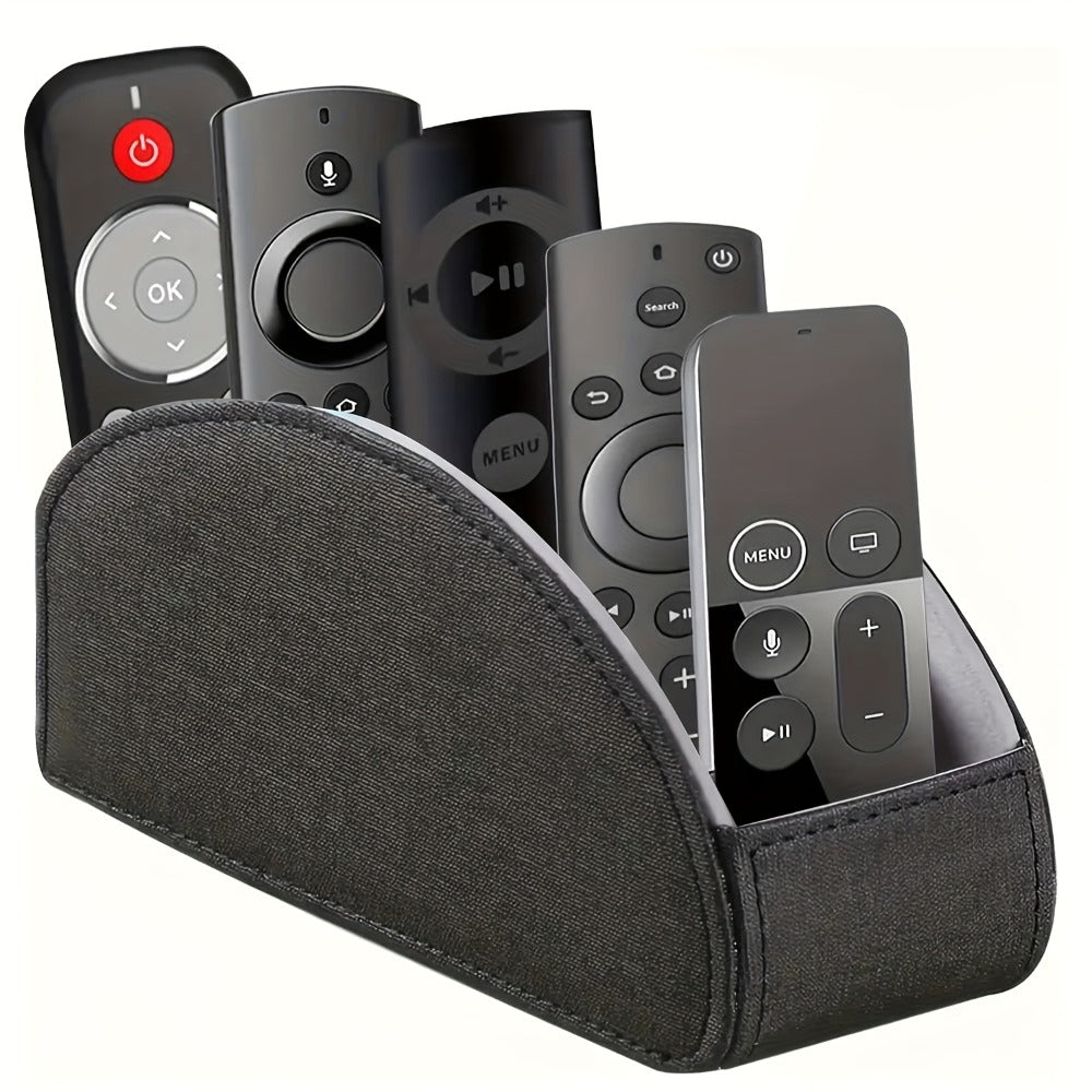 Faux Leather Desktop Organizer 5 Compartments – Multifunctional Remote Control Holder Caddy, Pen Holder Storage Box for Remote Controls, Pens, Eyeglasses, Makeup Brushes & Office Stationery, 10 Styles
