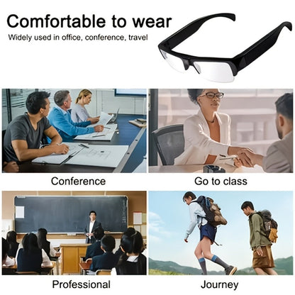 1080p HD Video Glasses 65° Wide Angle - One-Button Sports Camera Glasses, Wearable Body Cam, 120-Min Battery, 32GB & 64GB Options, Driving Cycling Meeting Recording