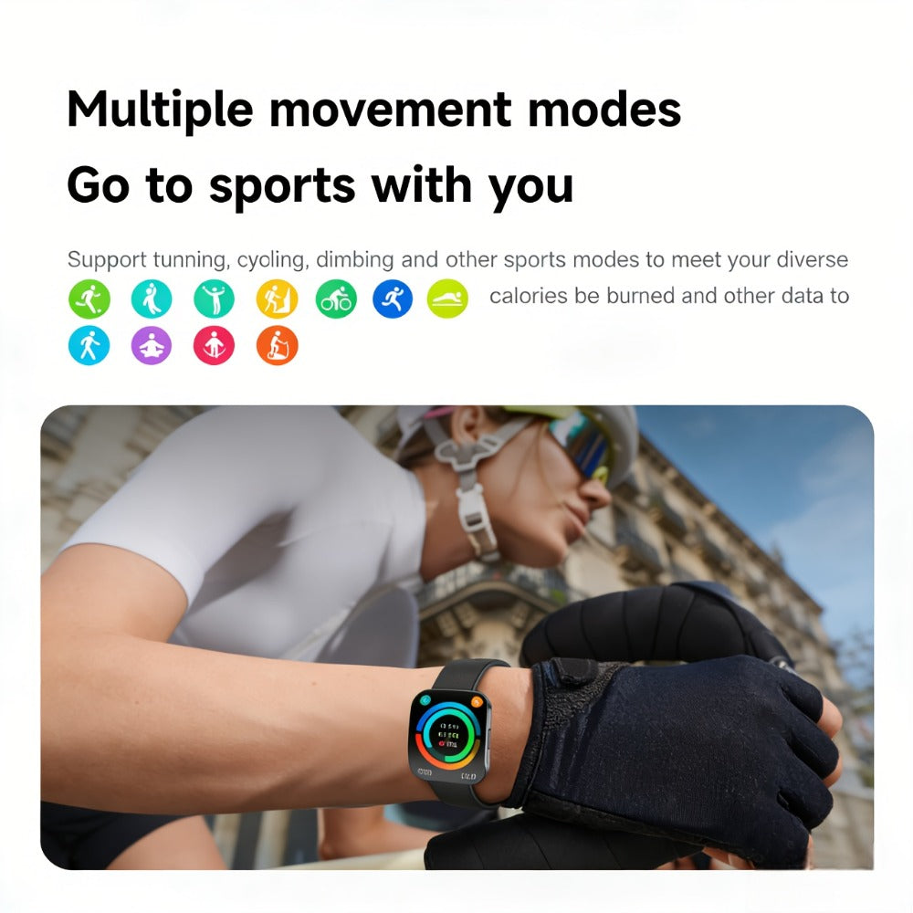 Curved Screen Smartwatch 1.85 Inch Full Touch Calling Messaging Music Camera Control Fitness Tracker Heart Rate Sleep Multiple Sport Modes Android iPhone Compatible Women Men Outdoor Lighting Version Black Pink