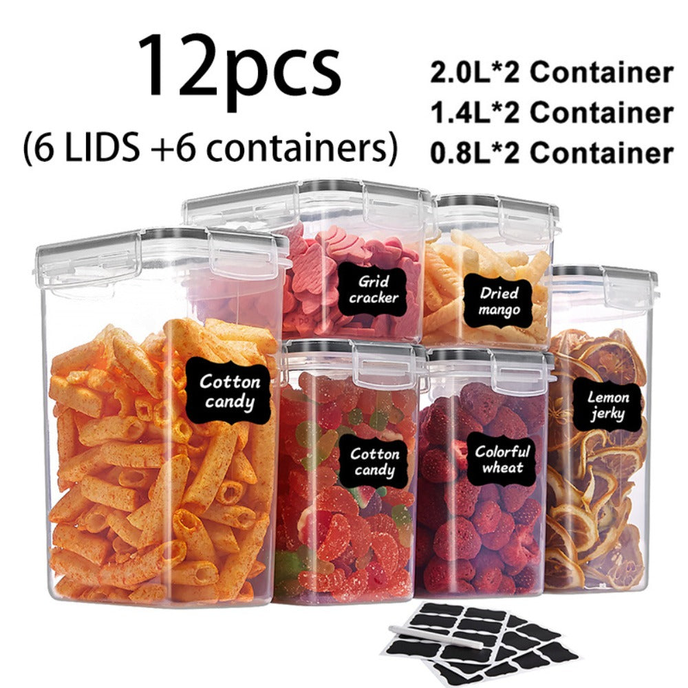 Pantry Jar Food Storage Organizer with Flip-Top Lids, Dishwasher-Safe Plastic and Six Set Sizes
