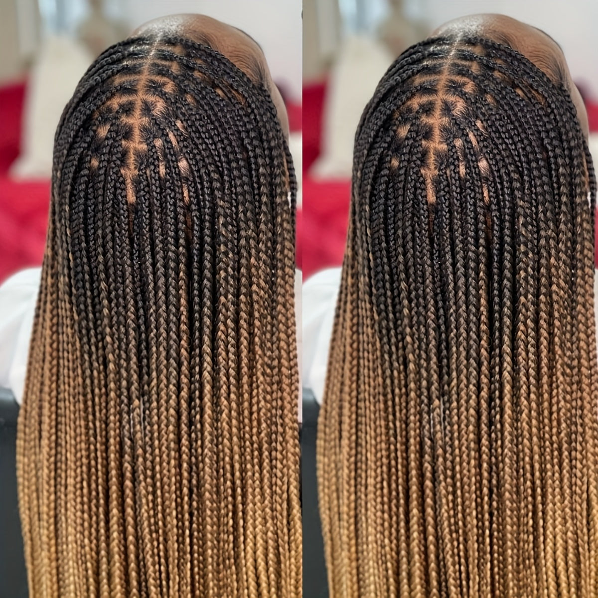 Long Box-Braid Wig with Full Lace Cap in 26- or 38-Inch Lengths and Four Lettered Color Options