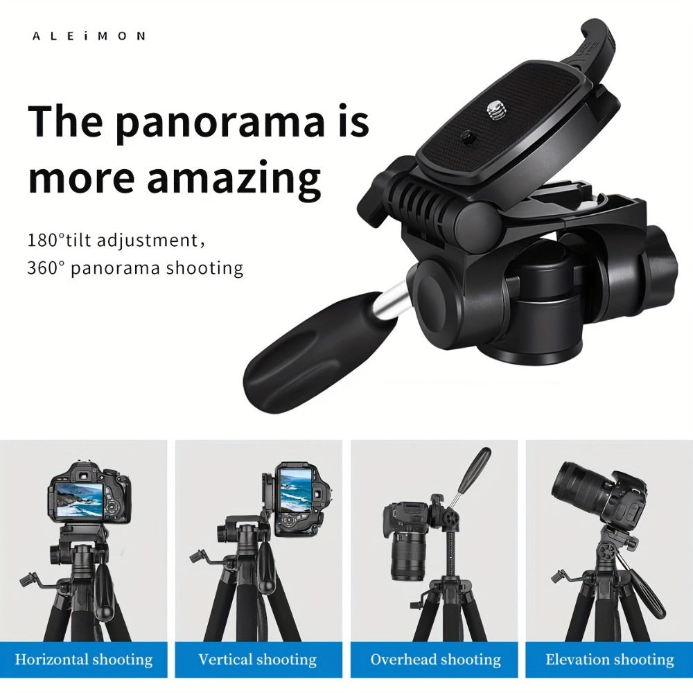 Camera Tripod 74 Inch Aluminum Alloy Heavy Duty with Dual Quick Release Plate, Phone Clip & Carrying Bag – Professional Stand for DSLR, Mirrorless, Webcam, Projector & Spotting Scope